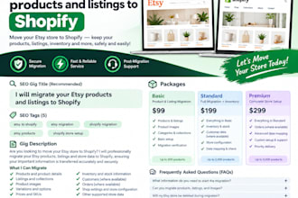 migrate etsy products listings and inventory to shopify