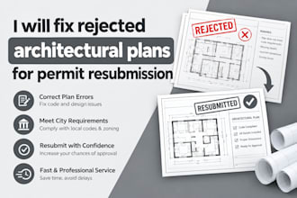 fix rejected architectural plans for permit resubmission