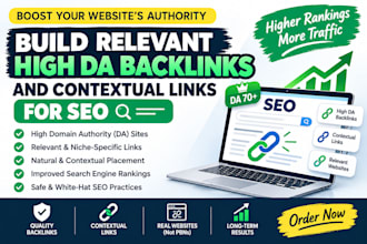 build relevant high da backlinks and contextual links for SEO