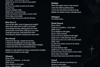 write dark emotional song of dark kpop