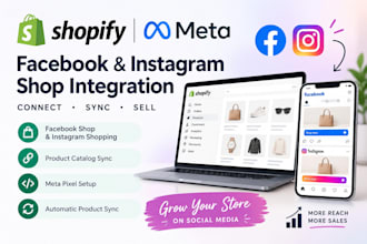 set up facebook shop and instagram shop integrate with shopify