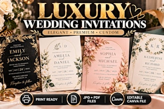 design luxury wedding  invitations, elegant and premium wedding cards
