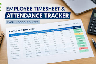 create an employee timesheet spreadsheet attendance and payroll tracker in excel