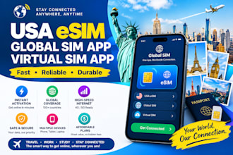 activate fast, reliable and durable USA esim, global sim app, virtual sim app