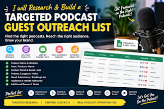 find podcast list for guest booking and podcast outreach