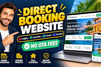 setup direct booking vacation rental website, lodgify with pms sync in 48hrs