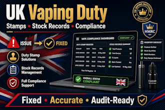 fix UK vaping duty stamp, stock records