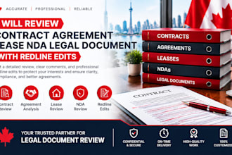 review contract agreement lease nda legal document with redline edits