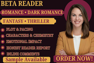 beta read dark romance, romance beta reader, fantasy, thriller