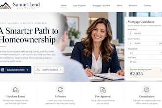 design wix mortgage website with calculator and lead capture forms