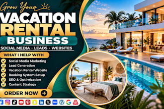 grow vacation rental businesses with social media marketing, leads and websites