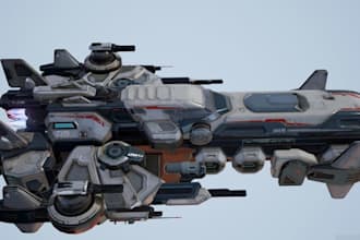 create 3d spaceship models and sci fi game assets for unity and unreal engine