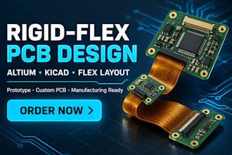 rigid flex circuit pcb design, altium, kicad, flex pcb layout and prototype