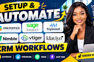 setup onlyoffice sage intacct tripleseat nimble vtiger klaviyo CRM workflows