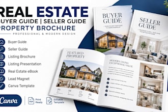 create a real estate buyer guide, seller guide and canva property brochure