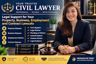 be your civil lawyer in property, business, employment and contract lawsuits