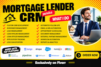 build, set up, customize and automate your mortgage lender CRM via salesforce