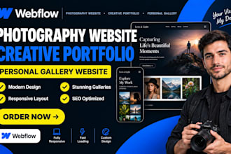design webflow photography site creative portfolio site personal gallery