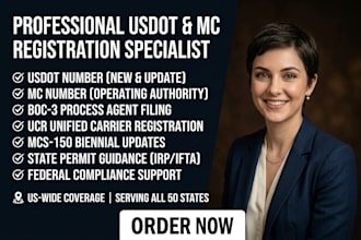 do dot, mc, truck registration, fmcsa compliance, and boc 3