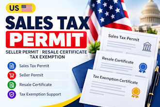 help with sales tax permit, seller permit, resale certificate and tax exemption