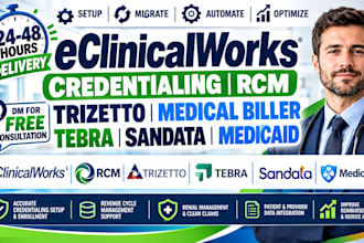 eclinicalworks credentialing rcm trizetto medical biller tebra sandata medicaid