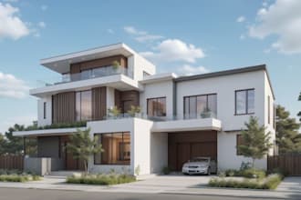 upgrade building exterior,3d rooftop apartment design,cgi luxury home,homestyler