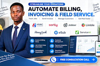 setup billing invoice hvac upkeep sortly jobber limble honeybook esub servicem8