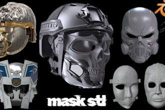 custom 3d mask or helmet for 3d printing