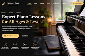 design wix piano teacher website music lesson booking piano instructor website
