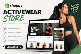 design a shopify activewear store for your fitness clothing brand