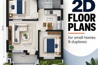 design 2d floor plans for your small home or house