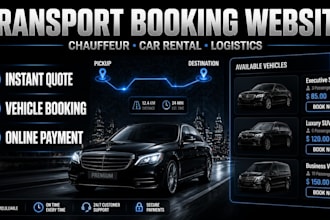 setup chauffeur booking website, lodgify logistics booking car rental website