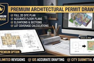 draw architectural permit drawings and residential site plan