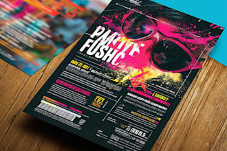 design a creative party flyer, event flyer, postcard design