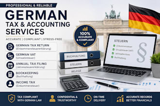 do german tax retun, vat, income tax, corporate tax, bookkeeping for businesses