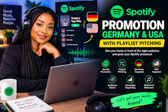 do spotify promotion, german and USA spotify music promotion and playlist pitch