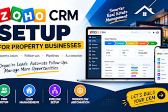 setup zoho CRM for property leads, follow ups, pipelines and automation