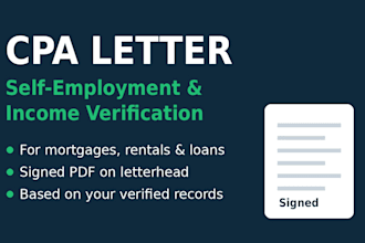 provide a CPA letter for self employment income verification