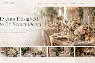 design wix event planner website with booking and portfolio