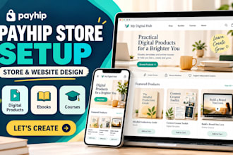 setup payhip store, payhip website, digital products, ebooks, courses
