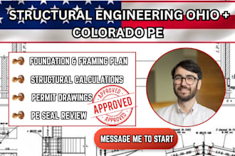 provide ohio colorado pe seal structural engineering permit drawings