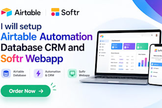 build airtable database softr webapp CRM and automation