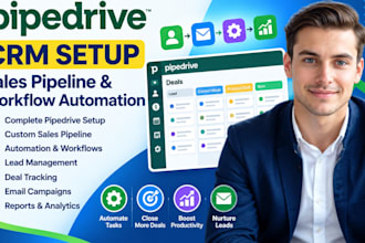 setup pipedrive crm, sales pipeline and workflow automation