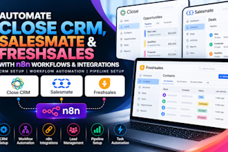 automate close CRM, salesmate and freshsales with n8n workflows and integrations