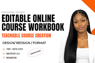 editable online course workbook, activities workbook, teachable course creation