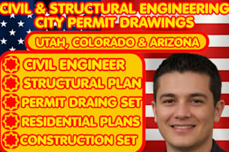 create city permit drawing civil structural engineering in utah colorado arizona