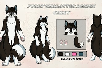 draw furry reference sheet fursona ref sheet furry commission anthro furry oc