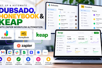 do dubsado, honeybook and keap with zapier workflow automation and CRM systems