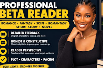 be your romance beta reader, fantasy beta reader and sci fi beta reader