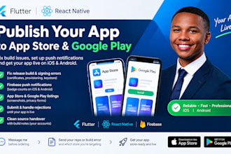 publish flutter app app store google play react native app ios android launch